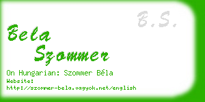 bela szommer business card